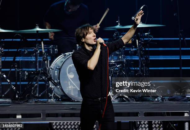 Thomas Mars of Phoenix performs onstage at the 2023 iHeartRadio ALTer EGO Presented by Capital One at The Kia Forum on January 14, 2023 in Inglewood,...