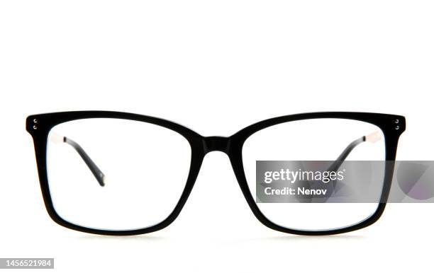 a modern pair of glasses - lunettes de vue photos et images de collection