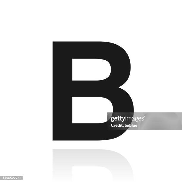 letter b. icon with reflection on white background - double b logo stock illustrations
