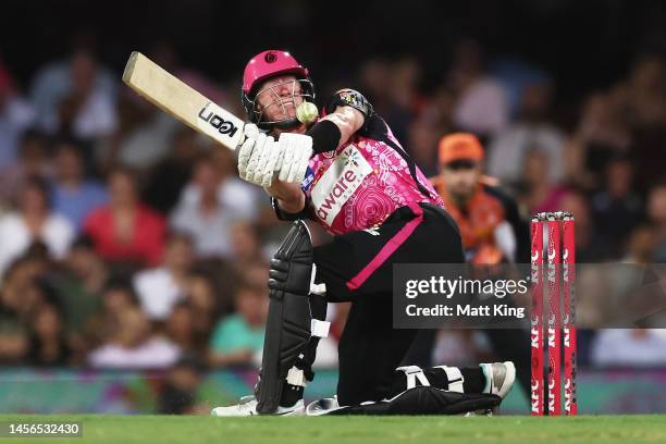 Jordan Silk of the Sixers bats during the Men's Big Bash League match between the Sydney Sixers and the Perth Scorchers at Sydney Cricket Ground, on...