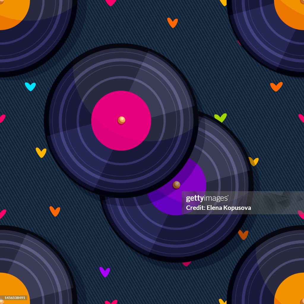 Fondo Abstracto Musical Armonioso Y Colorido En Estilo De Dibujos Animados Discos De Vinilo Sobre Un Fondo Abstracto De Color Con Corazones Ilustración Gráfica Creativa Para App Página Web Presentación O Diseño Fondo Abstracto Musical Armonioso Y Colorido En Estilo De Dibujos Animados Discos De Vinilo Sobre Un Fondo Abstracto De Color Con Corazones Ilustración Gráfica Creativa Para App Página Web Presentación O Diseño