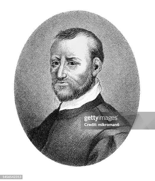 portrait of giovanni pierluigi da palestrina, italian composer of late renaissance music - classical orchestral music stock pictures, royalty-free photos & images