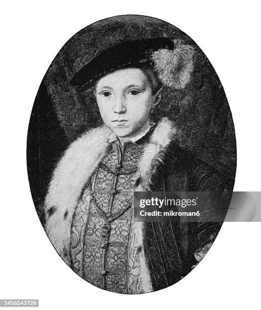 portrait of king edward vi king of england and ireland - king portrait painting stock pictures, royalty-free photos & images