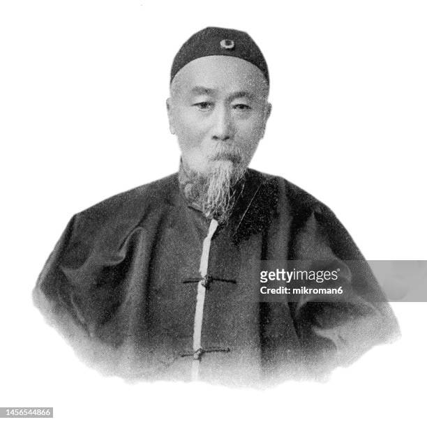 portrait of li hongzhang, marquess suyi, li hung-chang - chinese politician, general and diplomat of the late qing dynasty - gen i stock pictures, royalty-free photos & images
