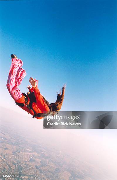 skydive colour track - skydiving stock pictures, royalty-free photos & images