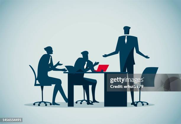 illustrations, cliparts, dessins animés et icônes de symposium pour les dirigeants d’entreprise - trois personnes