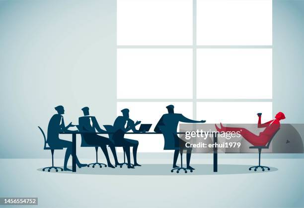 stockillustraties, clipart, cartoons en iconen met listen to the meeting report - tyranny