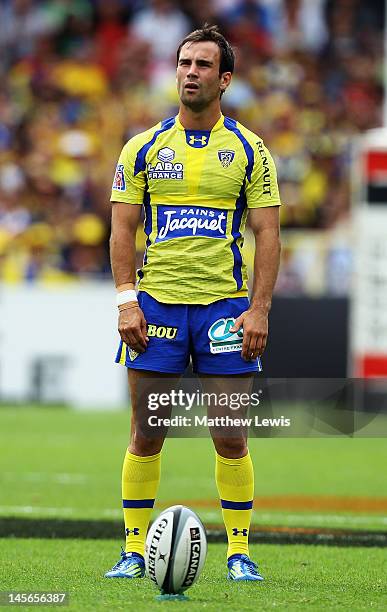 Morgan Parra of ASM Clermont Auvergne in action during the French Top 14 Semi Final match between ASM Clermont Auvergne and RC Toulon at the Stade de...