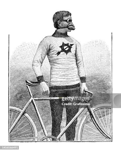 stockillustraties, clipart, cartoons en iconen met american cycling athlete charles minthorn murphy 1899 - sportmasker