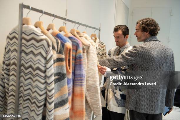 Brett Staniland and Richard Biedul at the Missoni presentation during the Milan Menswear Fall/Winter 2023/2024 on January 15, 2023 in Milan, Italy.