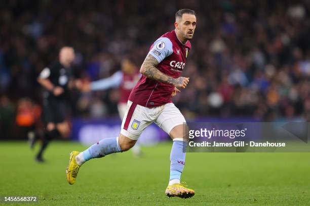 Danny Ings of Aston Villa during the Premier League match between Aston Villa and Leeds United at Villa Park on January 13, 2023 in Birmingham,...