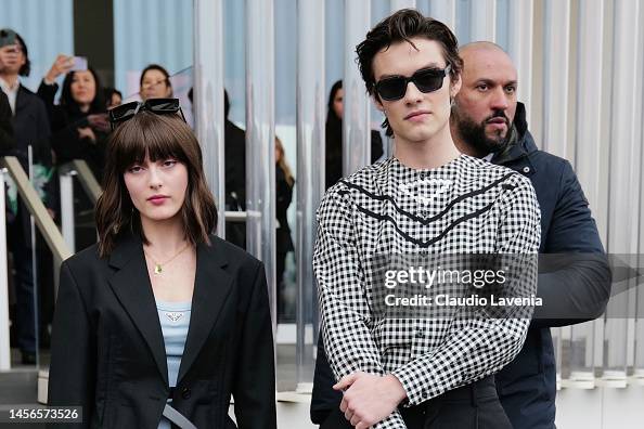 Issie Part Issie Partridge and Louis Partridge are seen arriving at the Prada ...