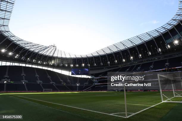 General view inside the stadium prior to the Premier League match between Tottenham Hotspur and Arsenal FC at Tottenham Hotspur Stadium on January...