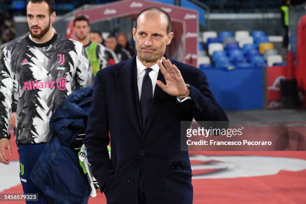 Massimiliano Allegri Juventus coach during the Serie A match between SSC Napoli_Juventus at Stadio Diego Armando Maradona on January 13, 2023 in...