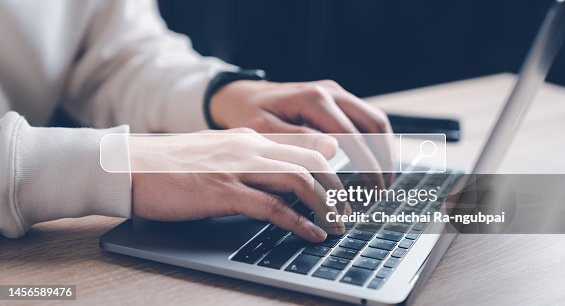 Data Search Technology Search Engine Optimization. man's hands are using a computer notebook to Searching for information. Using Search Console with your website. Data Search Technology Search Engine Optimization. man's hands are using a computer notebook to Searching for information. Using Search Console with your website.