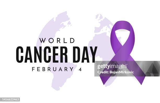 ilustraciones, imágenes clip art, dibujos animados e iconos de stock de tarjeta del día mundial contra el cáncer, 4 de febrero. vector - february