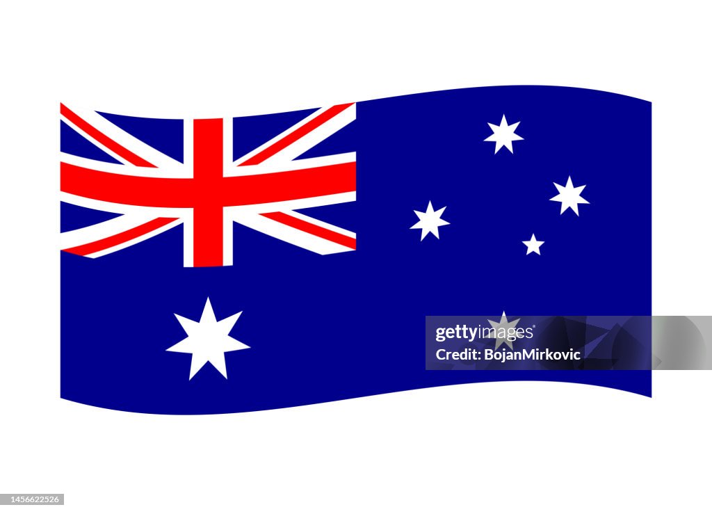 Australia waving flag. Vector