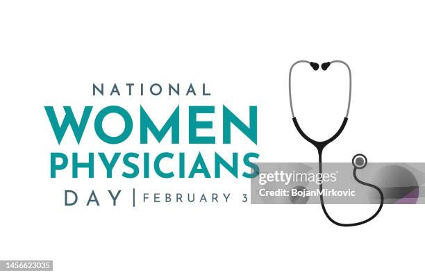 national women physicians day card, february 3. vector - national stock illustrations