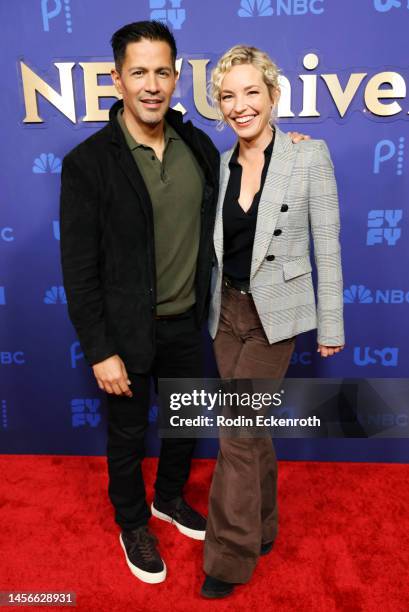 Jay Hernandez and Perdita Weeks attend the 2023 NBCUniversal TCA Winter Press Tour at The Langham Huntington, Pasadena on January 15, 2023 in...