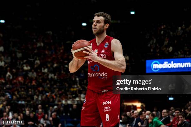 Nicolò Melli of EA7 Emporio Armani Milan in action during the LBA Lega Basket A Regular Season Round 15 match between EA7 Emporio Armani Milan v...