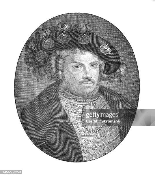 portrait of joachim i nestor (1484–1535) prince-elector of the margraviate of brandenburg (1499–1535), the fifth member of the house of hohenzollern - joachim prince of prussia stock pictures, royalty-free photos & images