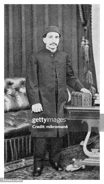 portrait of abdülhamid or abdul hamid ii, sultan of the ottoman empire from 1876 to 1909 - abdul stock pictures, royalty-free photos & images