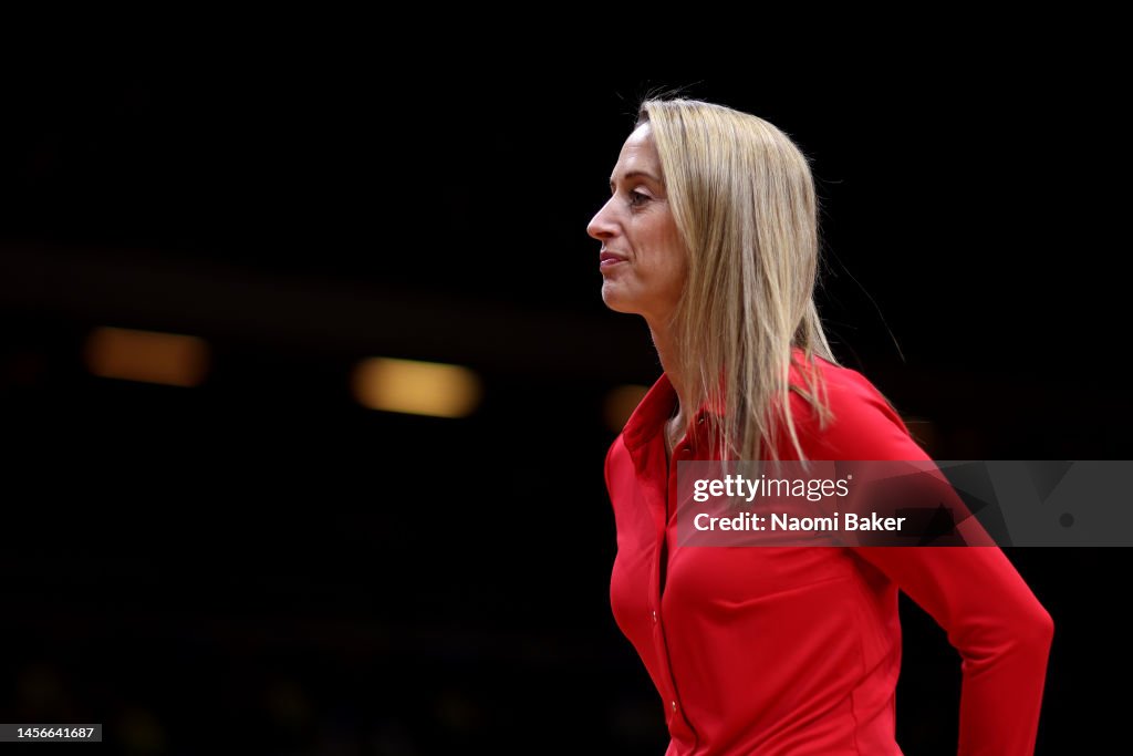 Jess Netball Jess Thirlby, Head Coach of the Vitality Roses during the Vitality ...