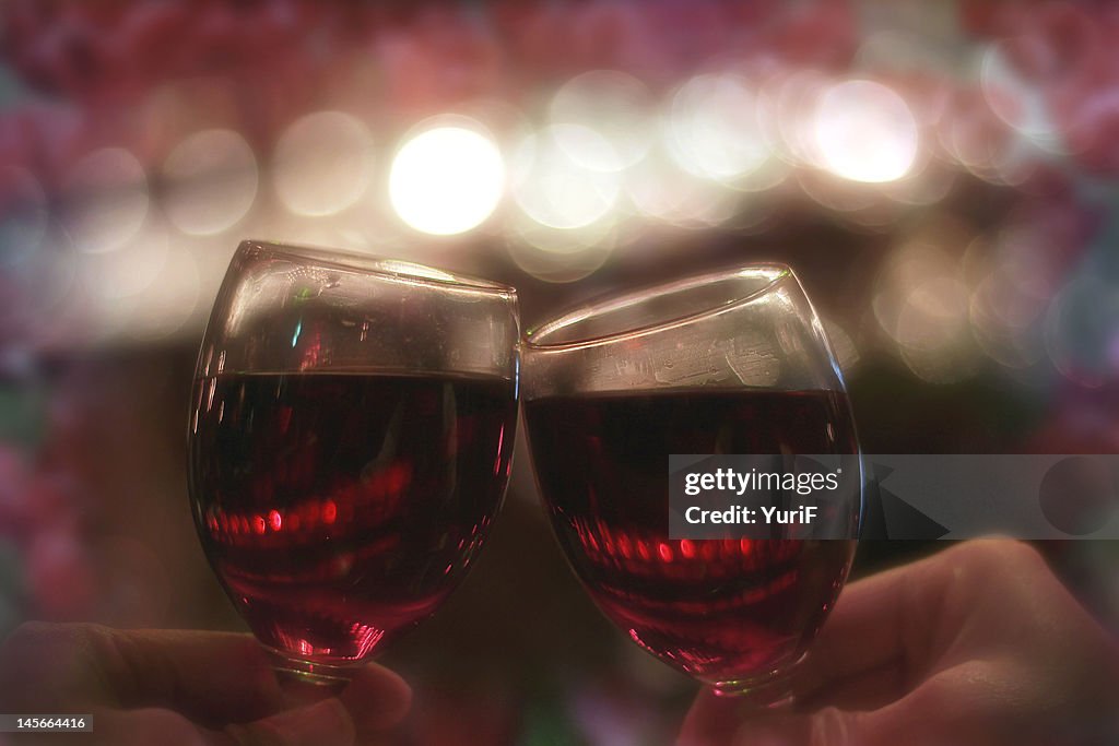 Two glasses of red wine