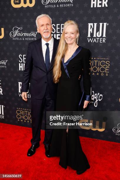 James Cameron and Suzy Amis attend the 28th Annual Critics Choice Awards at Fairmont Century Plaza on January 15, 2023 in Los Angeles, California.