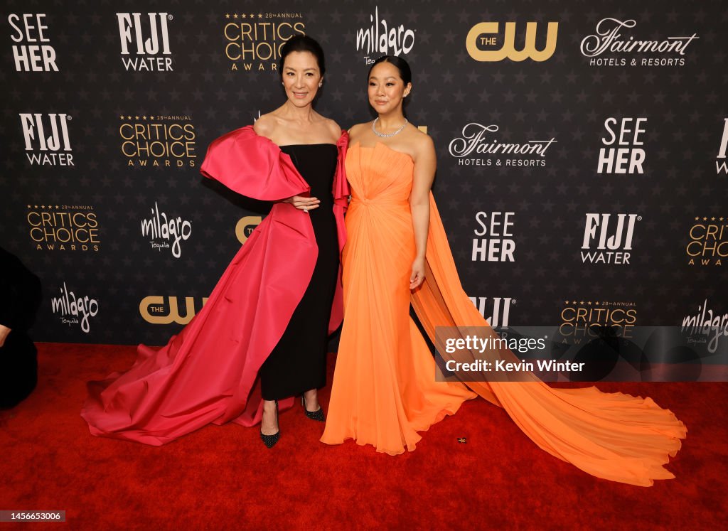 Michelle Yeoh and Stephanie Hsu attend the 28th Annual Critics Choice
