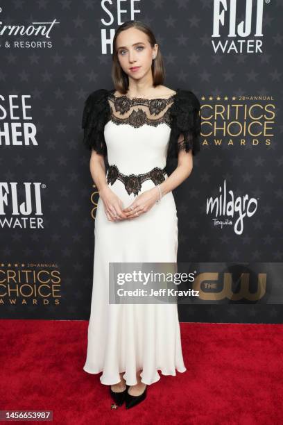 Zoe Kazan attends the 28th Annual Critics Choice Awards at Fairmont Century Plaza on January 15, 2023 in Los Angeles, California.