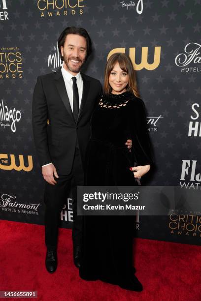 Tom Pelphrey and Kaley Cuoco attend the 28th Annual Critics Choice Awards at Fairmont Century Plaza on January 15, 2023 in Los Angeles, California.