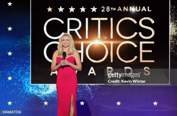 Host Chelsea Handler speaks onstage during the 28th Annual Critics Choice Awards at Fairmont Century Plaza on January 15, 2023 in Los Angeles,...