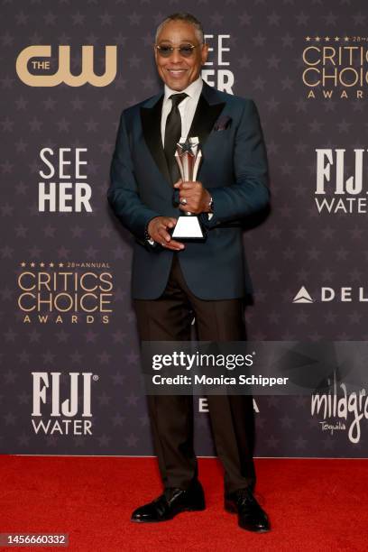 Giancarlo Esposito, winner of the Best Supporting Actor in a Drama Series for “Better Call Saul”, poses in the press room during the 28th Annual...