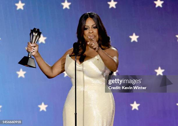 Niecy Nash-Betts accepts the Best Supporting Actress in a Limited Series or Movie Made for Television award for "Dahmer – Monster: The Jeffrey Dahmer...