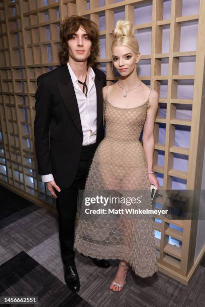 Malcolm McRae and Anya Taylor-Joy attend the 28th Annual Critics Choice Awards at Fairmont Century Plaza on January 15, 2023 in Los Angeles,...