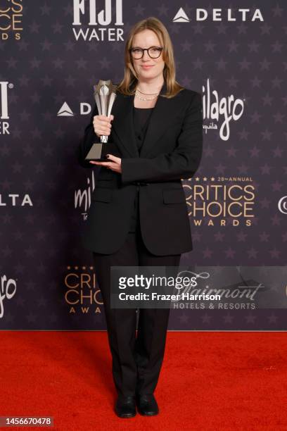 Sarah Polley, winner of the Best Adapted Screenplay award for “Women Talking," poses in the press room during the 28th Annual Critics Choice Awards...