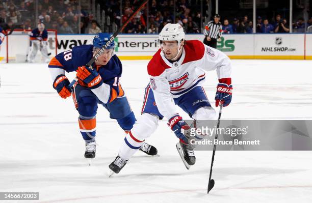 Chris Wideman of the Montreal Canadiens skates against the New York Islanders at the UBS Arena on January 14, 2023 in Elmont, New York.