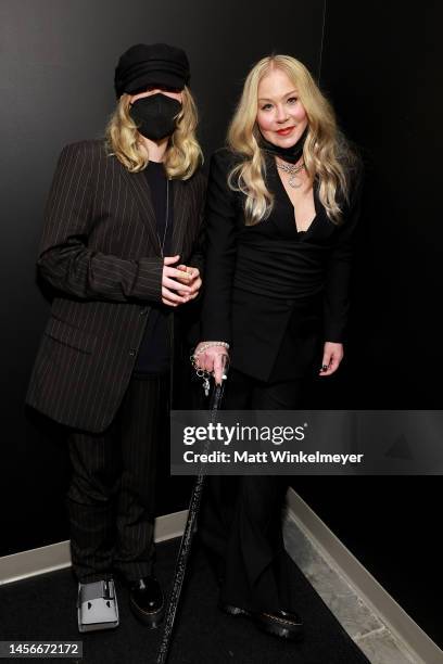 Sadie Grace LeNoble and Christina Applegate attend the 28th Annual Critics Choice Awards at Fairmont Century Plaza on January 15, 2023 in Los...