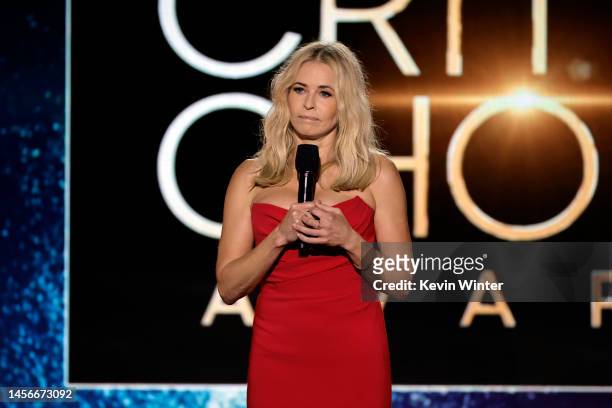 Host Chelsea Handler speaks onstage during the 28th Annual Critics Choice Awards at Fairmont Century Plaza on January 15, 2023 in Los Angeles,...