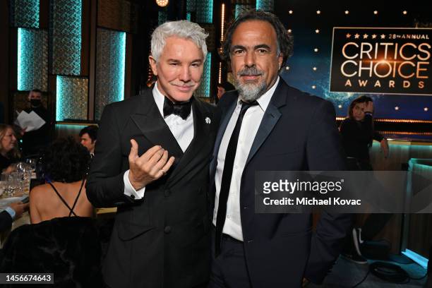 Baz Luhrmann and Alejandro Gonzalez Inarritu attend Champagne Collet & OBC Wines' celebration of The 28th Annual Critics Choice Awards at Fairmont...