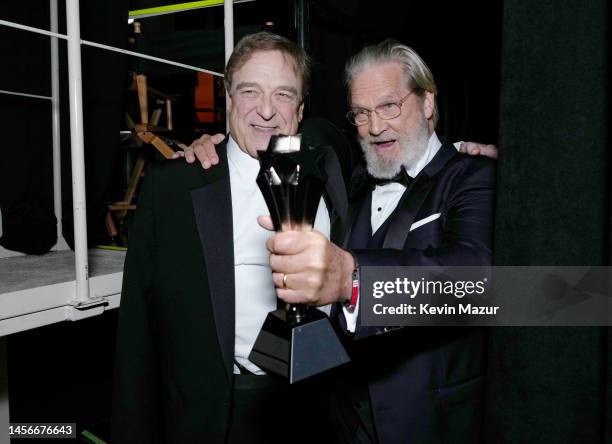 John Goodman and Lifetime Achievement Award recipient Jeff Bridges attend the 28th Annual Critics Choice Awards at Fairmont Century Plaza on January...