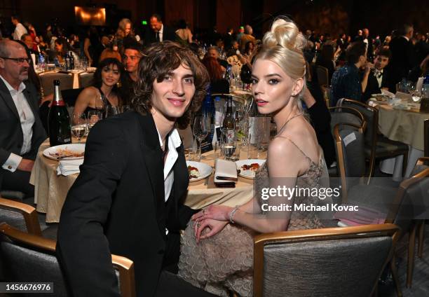 Malcolm McRae and Anya Taylor-Joy attend Champagne Collet & OBC Wines' celebration of The 28th Annual Critics Choice Awards at Fairmont Century Plaza...