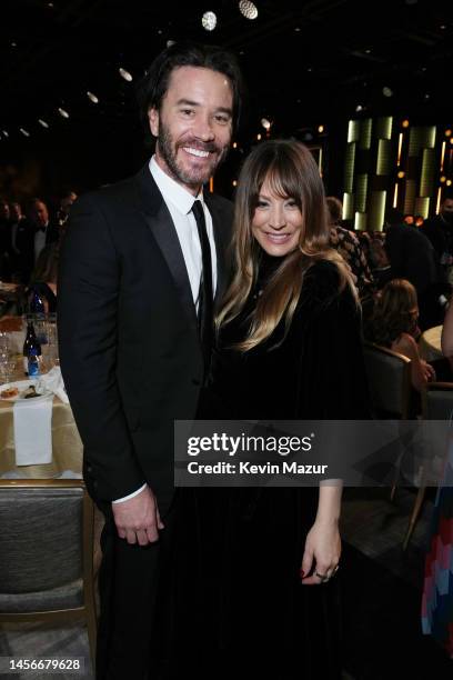 Tom Pelphrey and Kaley Cuoco attend the 28th Annual Critics Choice Awards at Fairmont Century Plaza on January 15, 2023 in Los Angeles, California.