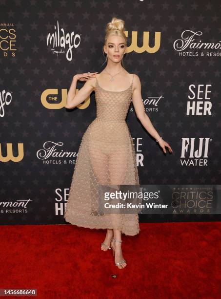 Anya Taylor-Joy attends the 28th Annual Critics Choice Awards at Fairmont Century Plaza on January 15, 2023 in Los Angeles, California.