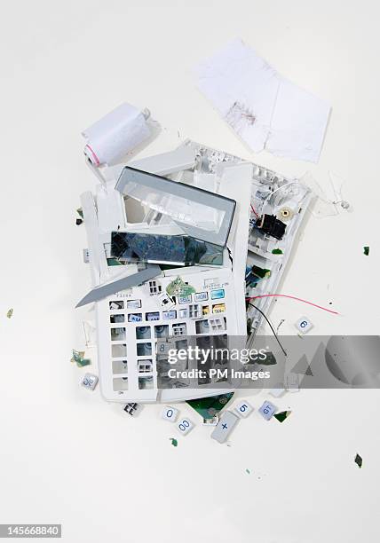 crushed adding machine - adding machine tape stock pictures, royalty-free photos & images