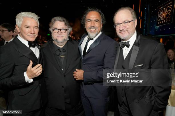 Baz Luhrmann, Guillermo del Toro, Alejandro González Iñárritu and guest attend the 28th Annual Critics Choice Awards at Fairmont Century Plaza on...