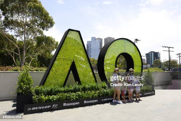 Fans attend day one of the 2023 Australian Open at Melbourne Park on January 16, 2023 in Melbourne, Australia.