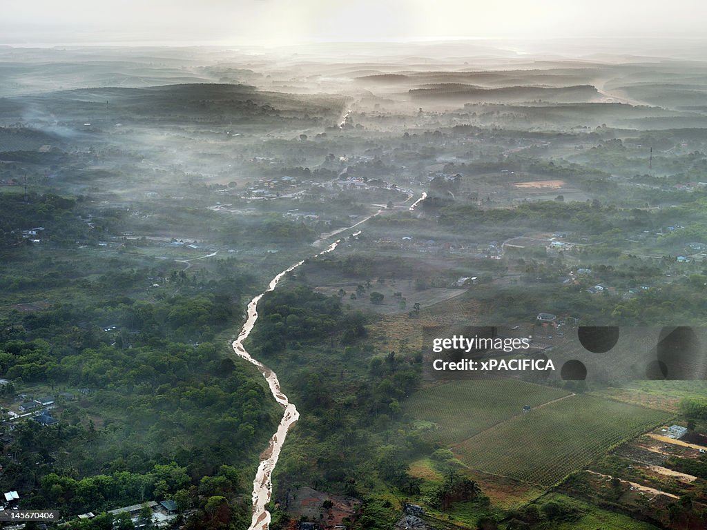 An aerial morning view of Johor