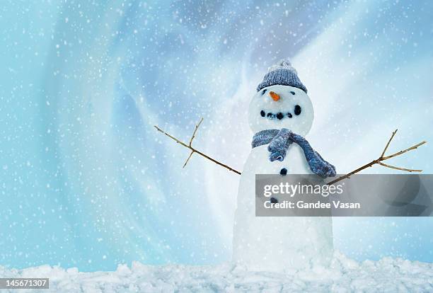 snowman with arms open - snowman - fotografias e filmes do acervo